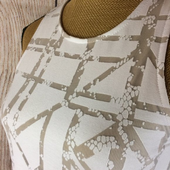 **SOLD** White Sheer Overlay Sleeveless Dress Sz S - Picture 4 of 8